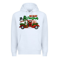 White merry christmas snowman and farm animals truck Premium Hoodie - Jasminsmagicworld