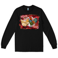 Black xoxo rooster and chicken Long Sleeve Tee - RanaPortraitStore