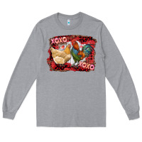 Heather Grey xoxo rooster and chicken Long Sleeve Tee - RanaPortraitStore