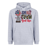 Heather Grey small town gail usa Heavyweight Hoodie - CowhideDigitalArt