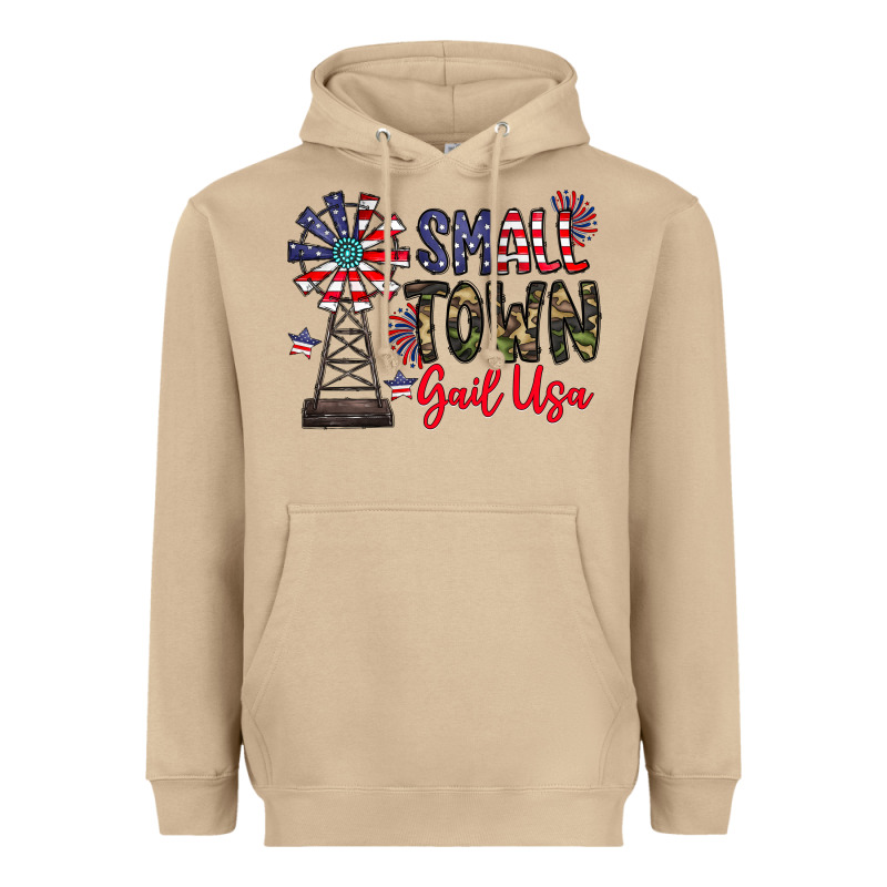 Small Town Gail Usa Heavyweight Hoodie by CowhideDigitalArt | Teevron