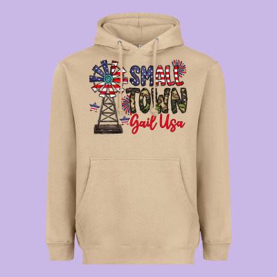 Small Town Gail Usa Heavyweight Hoodie Designed By Cowhidedigitalart