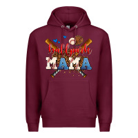 Burgundy ballpark mama Premium Hoodie - AdoDesignShop