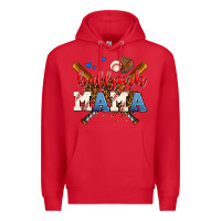 Red ballpark mama Premium Hoodie - AdoDesignShop