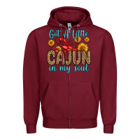 Burgundy got a little cajun in my soul Zipper Hoodie - Zillion Design Studio