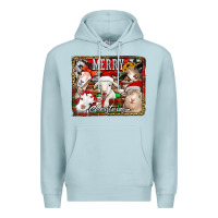 Blue Mist merry christmas goats Premium Hoodie - Jasminsmagicworld