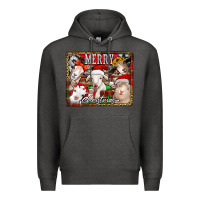 Charcoal Heather merry christmas goats Premium Hoodie - Jasminsmagicworld