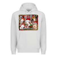 Dove Grey merry christmas goats Premium Hoodie - Jasminsmagicworld