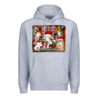 Heather Grey merry christmas goats Premium Hoodie - Jasminsmagicworld