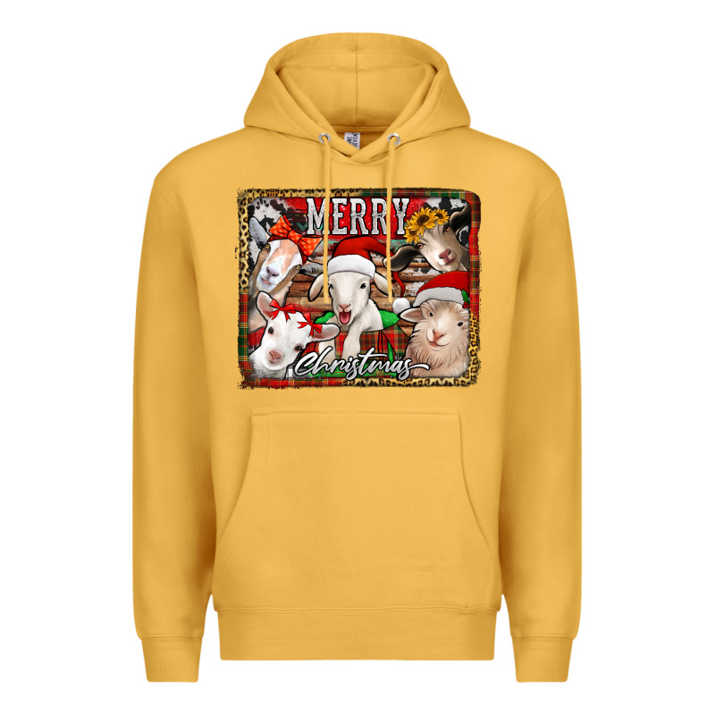 Merry Christmas Goats Premium Hoodie by Jasminsmagicworld | Teevron