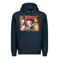 Navy merry christmas goats Premium Hoodie - Jasminsmagicworld