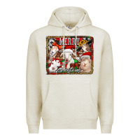 Oatmeal Heather merry christmas goats Premium Hoodie - Jasminsmagicworld