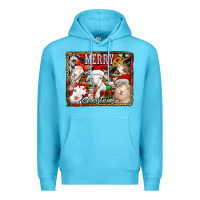 Ocean Blue merry christmas goats Premium Hoodie - Jasminsmagicworld