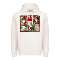 Pale Pink merry christmas goats Premium Hoodie - Jasminsmagicworld