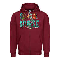 Burgundy school nurse Zipper Hoodie - texasbilliewilder