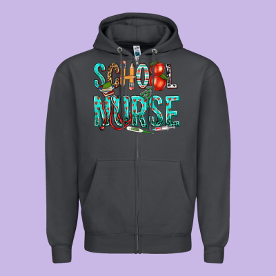 School Nurse Zipper Hoodie Designed By Texasbilliewilder