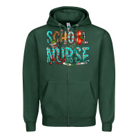 Sports Green school nurse Zipper Hoodie - texasbilliewilder