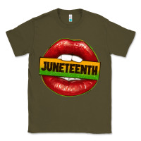Army Green juneteenth lips Classic Tee - texasbilliewilder