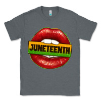 Charcoal Heather juneteenth lips Classic Tee - texasbilliewilder