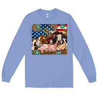 Colony Blue American farm animals Long Sleeve Tee - RanaPortraitStore