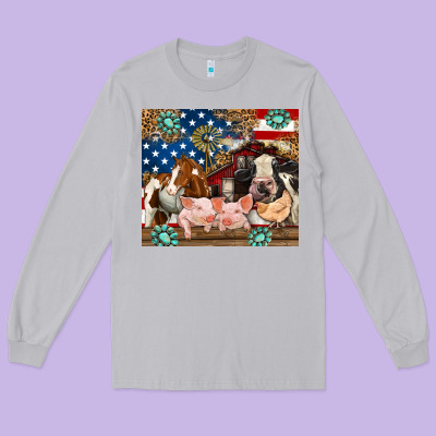 Long Sleeve Tee American farm animals