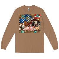 Toasted Coconut American farm animals Long Sleeve Tee - RanaPortraitStore
