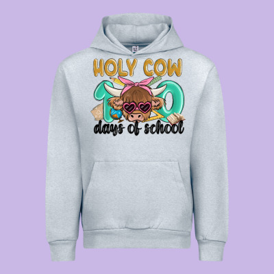 Holy Cow 100 Days Of School Urban Hoodie Designed By Maliassmallbusiness