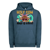 Pigment Midnight Navy holy cow 100 days of school Urban Hoodie - MaliasSmallBusiness