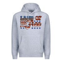 Heather Grey land of the free america Premium Hoodie - Jasminsmagicworld