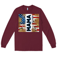 Burgundy American mama Long Sleeve Tee - RanaPortraitStore