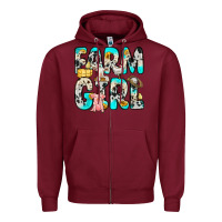 Burgundy farm girl Zipper Hoodie - Zillion Design Studio