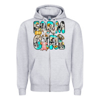 Heather Grey farm girl Zipper Hoodie - Zillion Design Studio