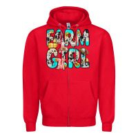 Red farm girl Zipper Hoodie - Zillion Design Studio