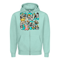 Seafoam farm girl Zipper Hoodie - Zillion Design Studio