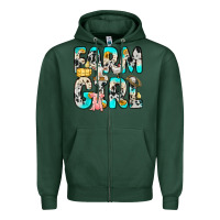Sports Green farm girl Zipper Hoodie - Zillion Design Studio
