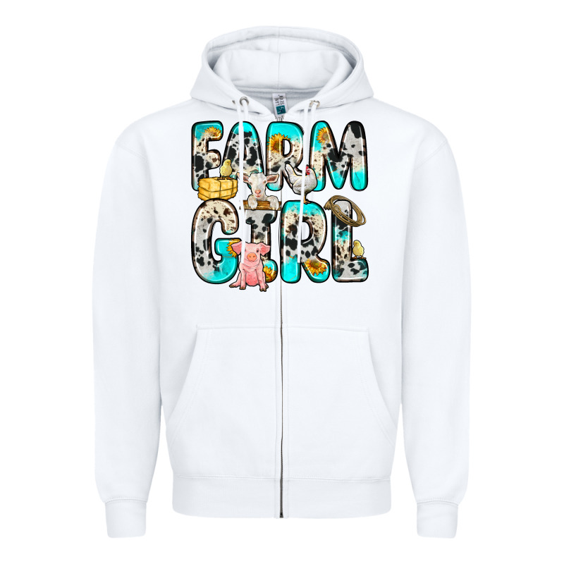 Farm Girl Zipper Hoodie by Zillion Design Studio | Teevron