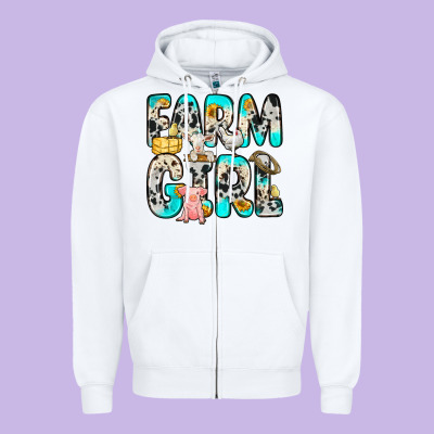 Farm Girl Zipper Hoodie Designed By Zillion Design Studio