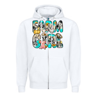 White farm girl Zipper Hoodie - Zillion Design Studio