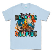 Dusty Blue the best memories are made camping Classic Tee - Zillion Design Studio