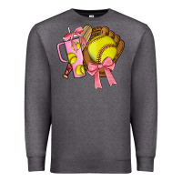 Charcoal Heather softball coquette bow Premium Sweatshirt - JahusDesignShop