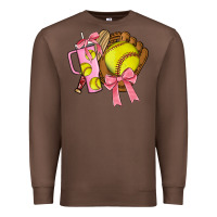 Chestnut softball coquette bow Premium Sweatshirt - JahusDesignShop