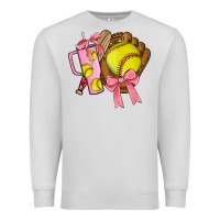 Dove Grey softball coquette bow Premium Sweatshirt - JahusDesignShop