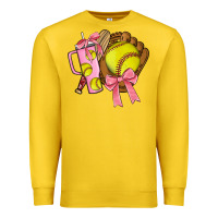 Lemon softball coquette bow Premium Sweatshirt - JahusDesignShop