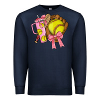 Navy softball coquette bow Premium Sweatshirt - JahusDesignShop