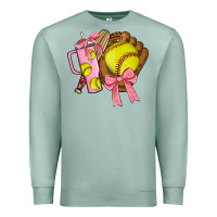 Seafoam softball coquette bow Premium Sweatshirt - JahusDesignShop