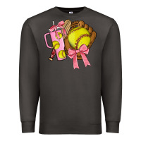 Smoke softball coquette bow Premium Sweatshirt - JahusDesignShop