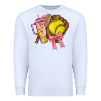White softball coquette bow Premium Sweatshirt - JahusDesignShop
