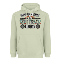 Matcha summer night & dirt track lights Heavyweight Hoodie - CowhideDigitalArt