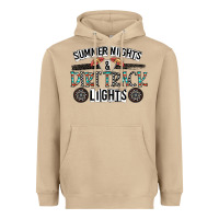 Mushroom summer night & dirt track lights Heavyweight Hoodie - CowhideDigitalArt