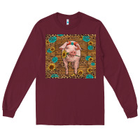 Burgundy baby pig Long Sleeve Tee - RanaPortraitStore